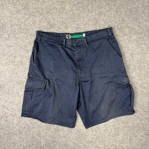 Vintage Levis SilverTab Cargo Shorts Mens 38 Navy Blue Baggy 90s Cotton Twill